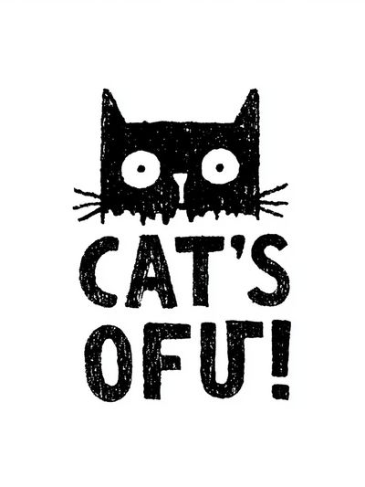 Cat's Out Typography Poster. poster
