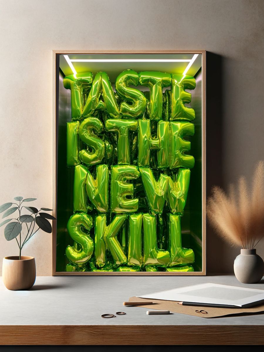 Taste the New Skill Typography Poster. — room view 2