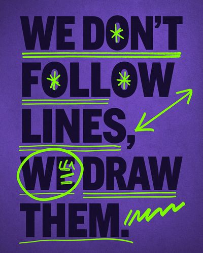We Don’t Follow Lines Typography Poster. poster