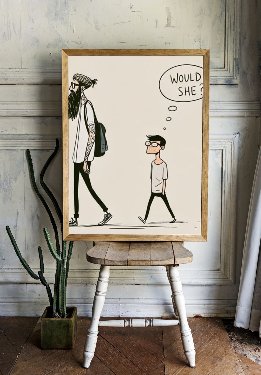 Would She? Typography Print. room preview