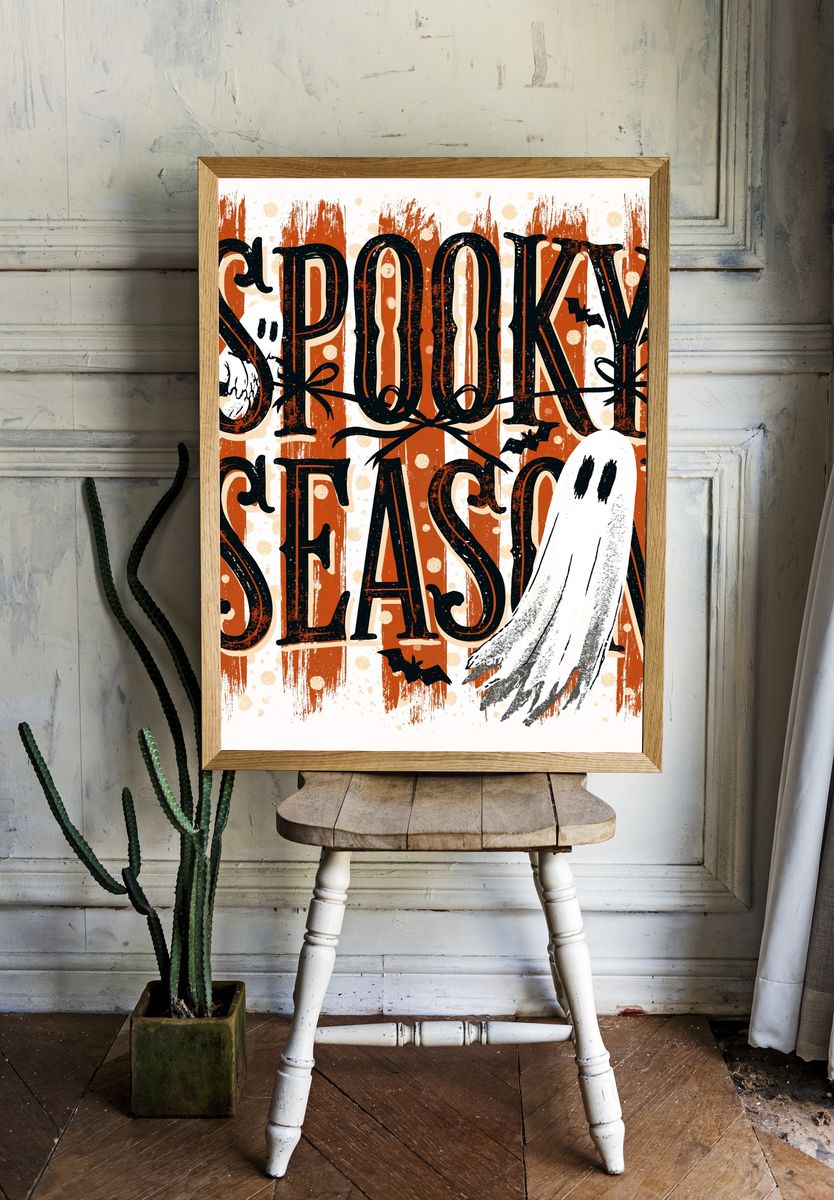 Spooky Season Typography Poster. room preview