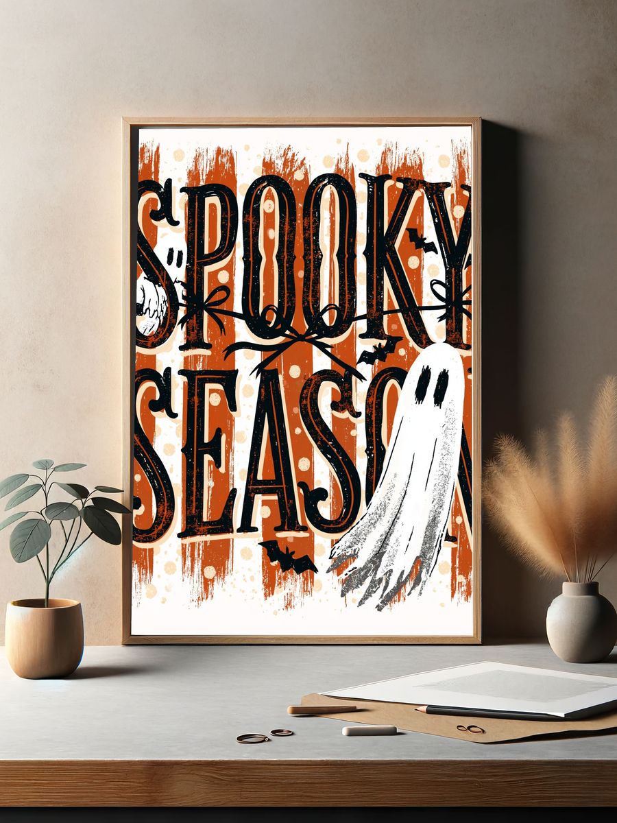 Spooky Season Typography Poster. — room view 2