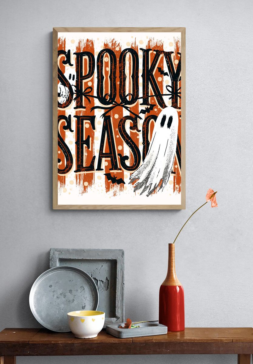 Spooky Season Typography Poster. — room view 3