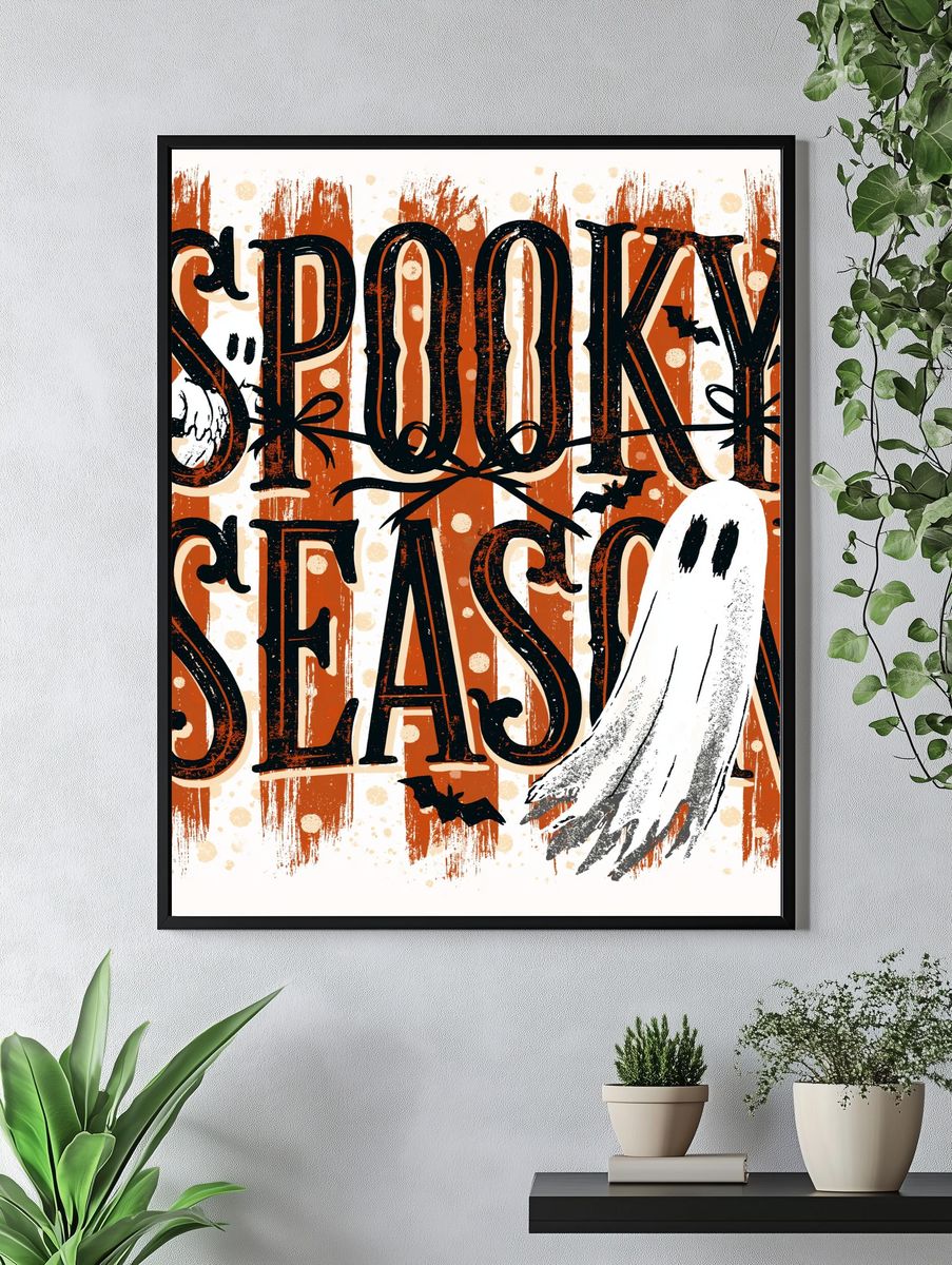 Spooky Season Typography Poster. — room view 4