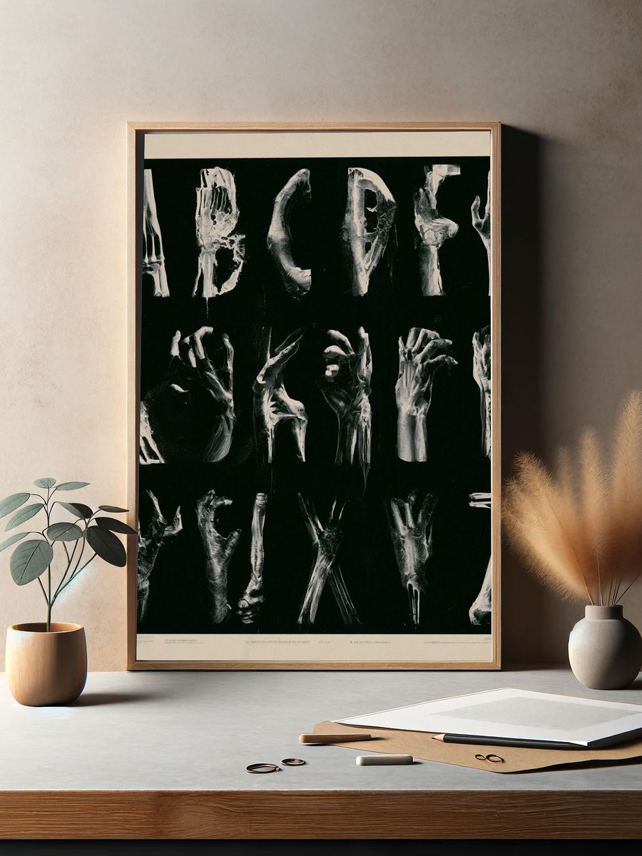 Anatomical Alphabet Typography Print. — room view 2