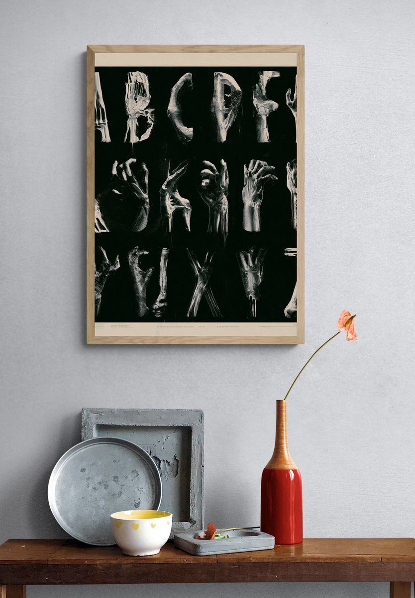 Anatomical Alphabet Typography Print. — room view 3