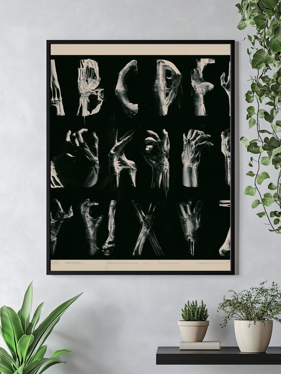 Anatomical Alphabet Typography Print. — room view 4