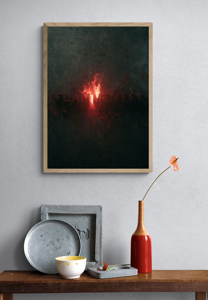Flamewerk Dark Typography Poster. — room view 3