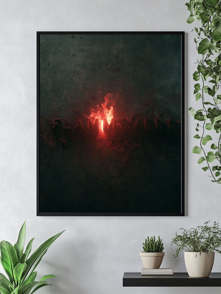 Flamewerk Dark Typography Poster. — room view 4