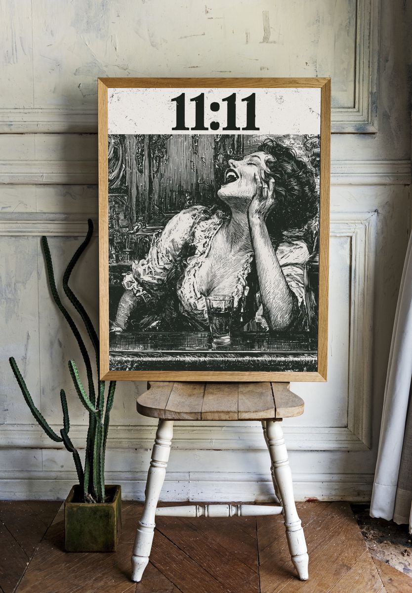 11:11 Vintage Typography Print. — room view 1