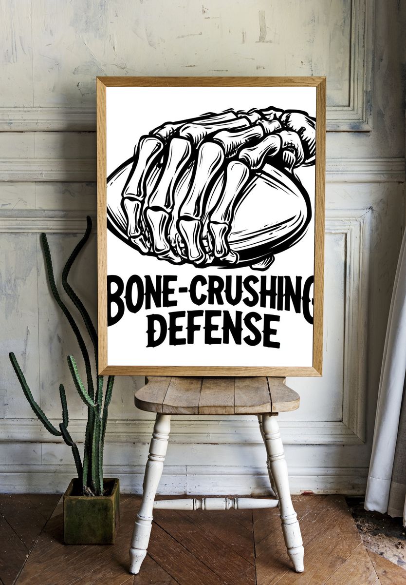 Bone-Crushing Defense Typography Poster. — room view 1