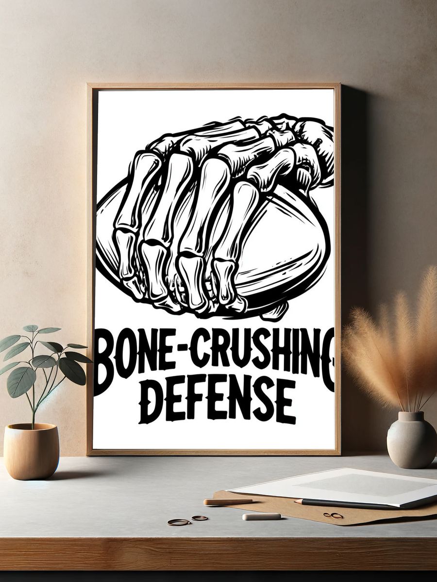 Bone-Crushing Defense Typography Poster. — room view 2