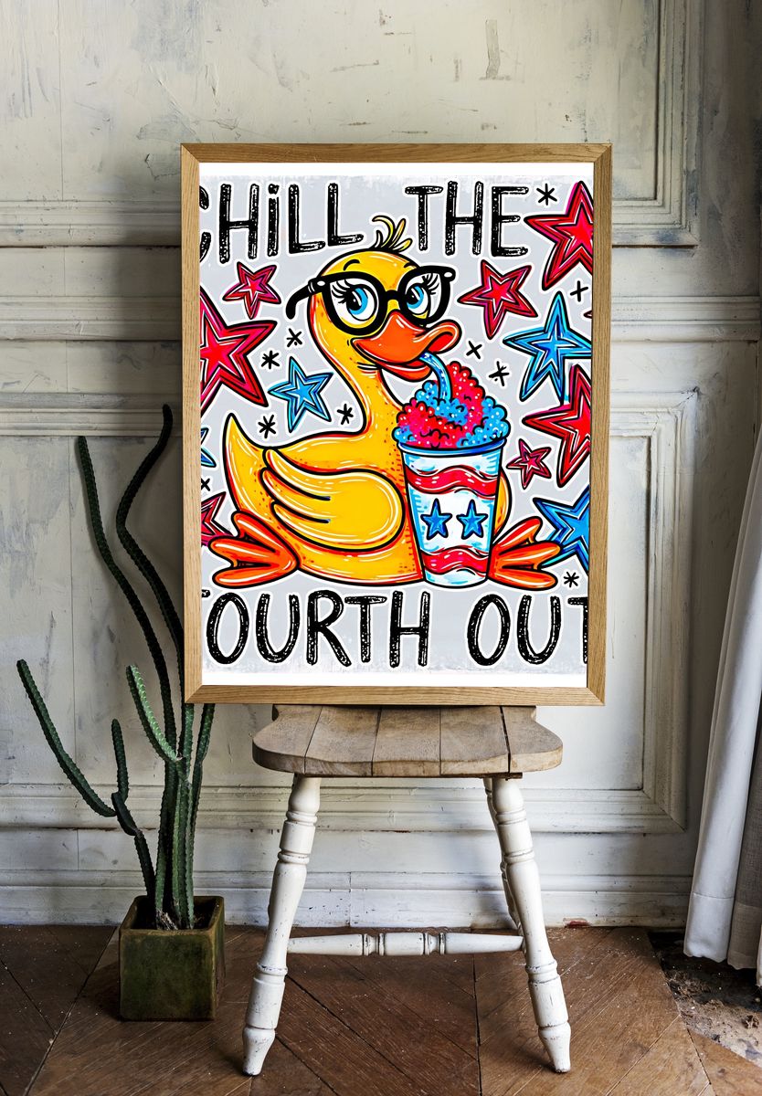 Chill the Fourth Out Typography Poster. — room view 1