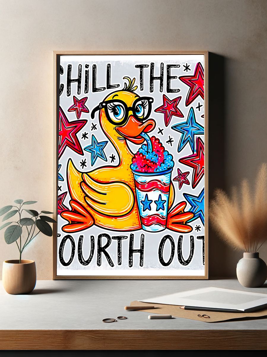 Chill the Fourth Out Typography Poster. — room view 2
