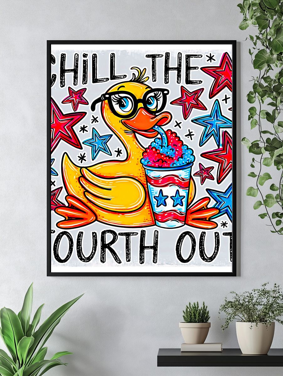 Chill the Fourth Out Typography Poster. — room view 4