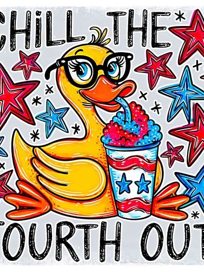 Chill the Fourth Out Typography Poster. poster print