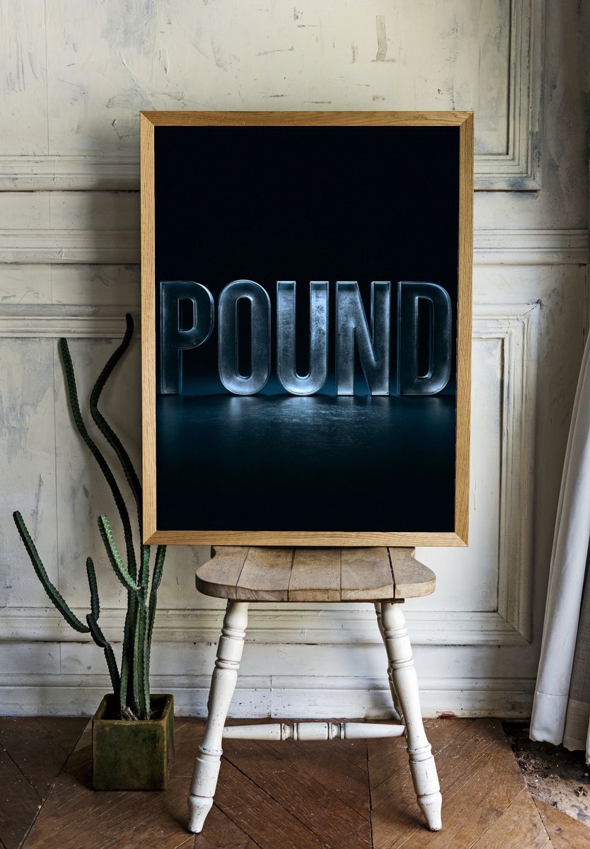 Pound Typography Poster. — room view 1