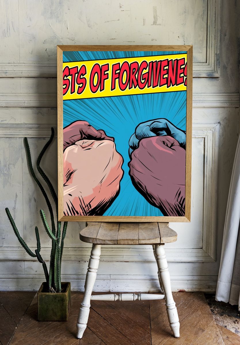 Fists of Forgiveness Typography Poster. — room view 1