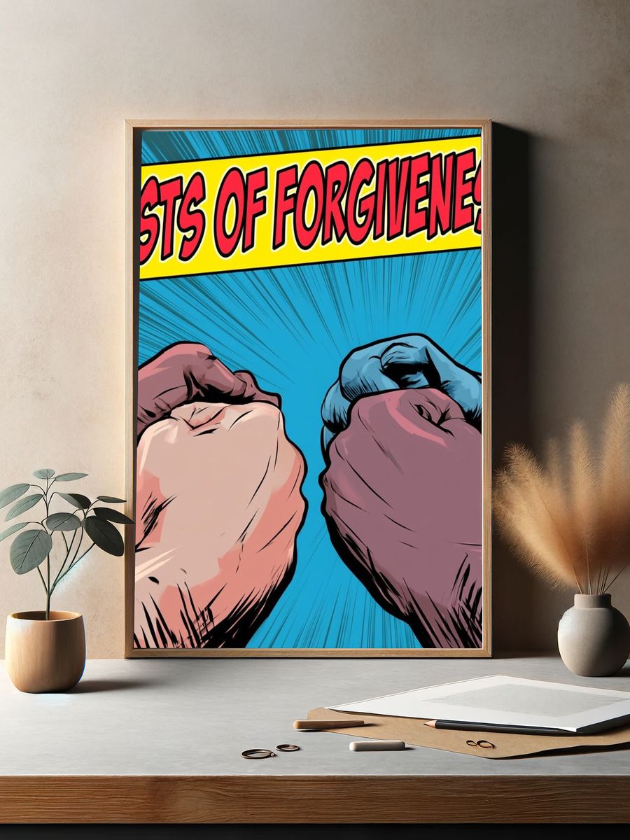 Fists of Forgiveness Typography Poster. — room view 2