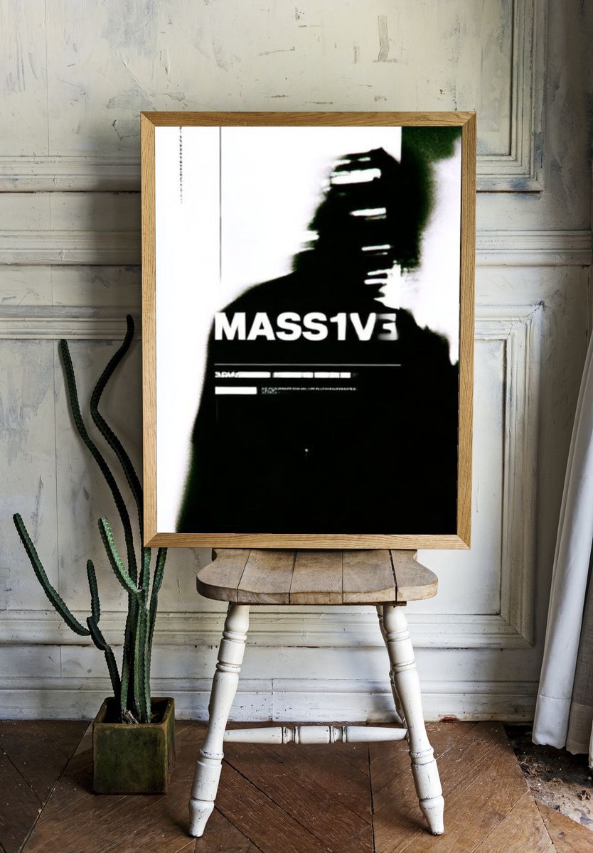 Massive Glitch Typography Poster. — room view 1