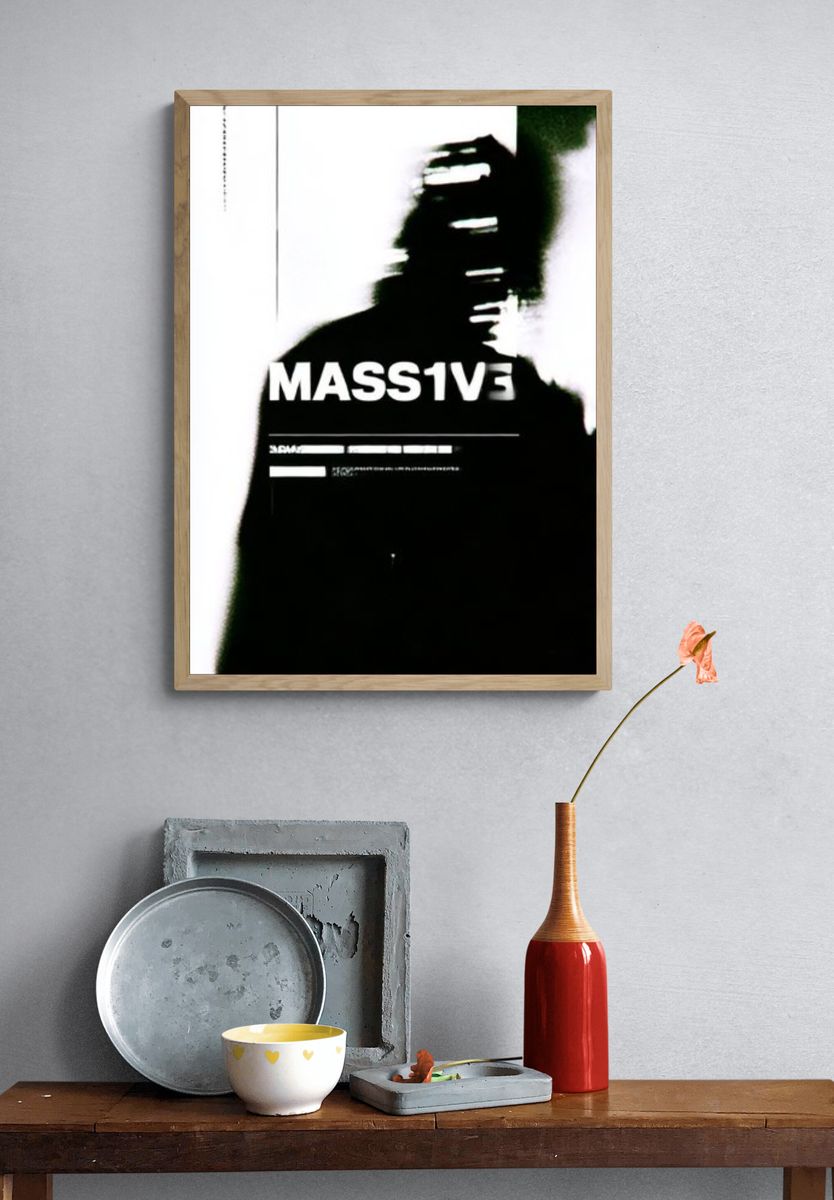 Massive Glitch Typography Poster. — room view 3