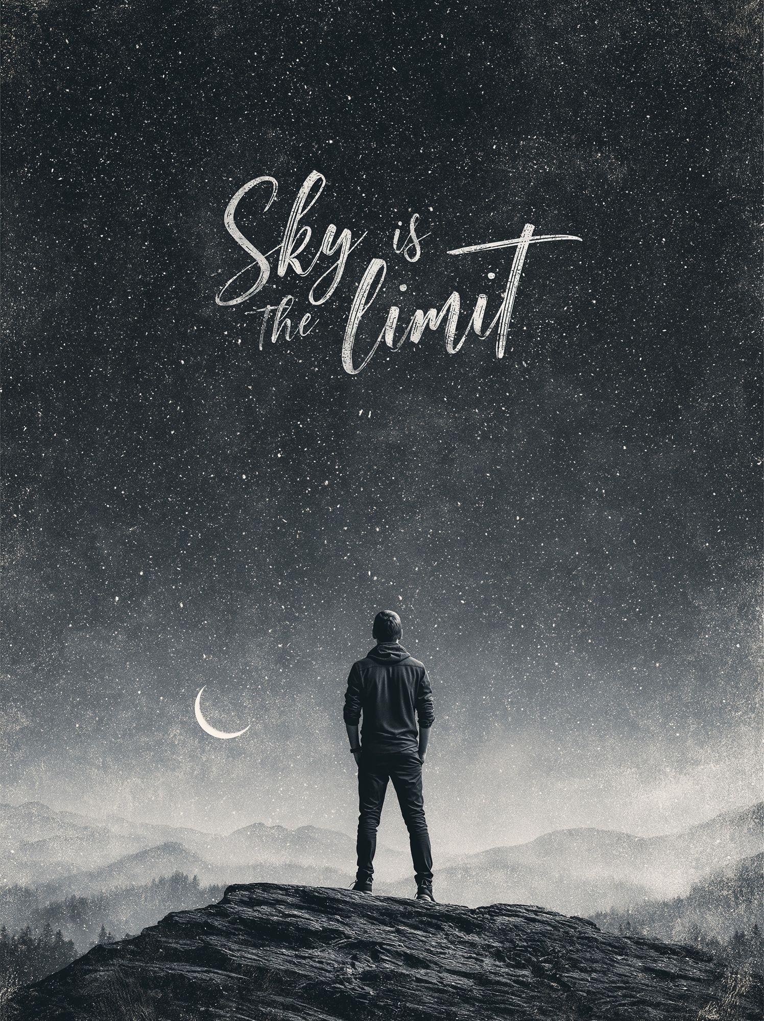 Sky Is the Limit Typography Poster. poster — typography art