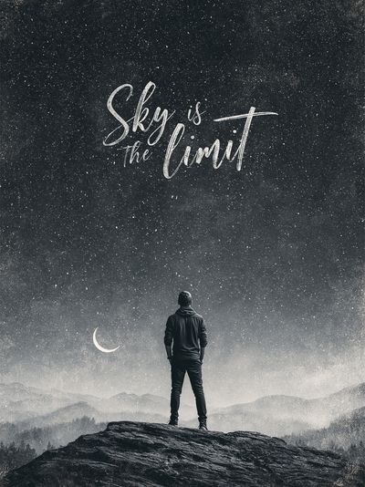 Sky Is the Limit Typography Poster. poster