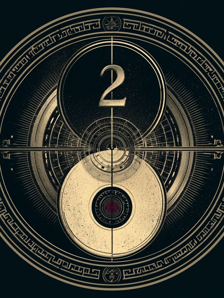 Yin Yang Number 2 Typography Poster. poster detail