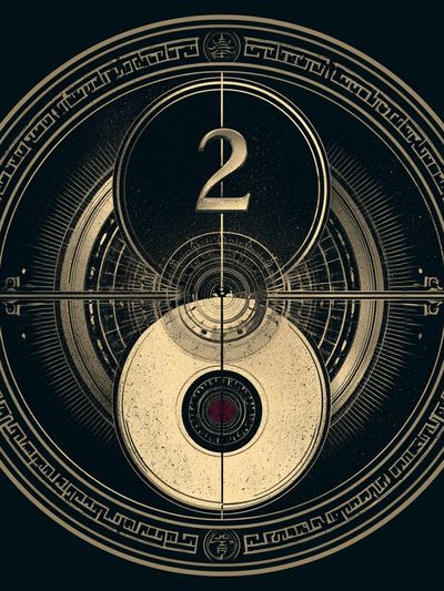 Yin Yang Number 2 Typography Poster.