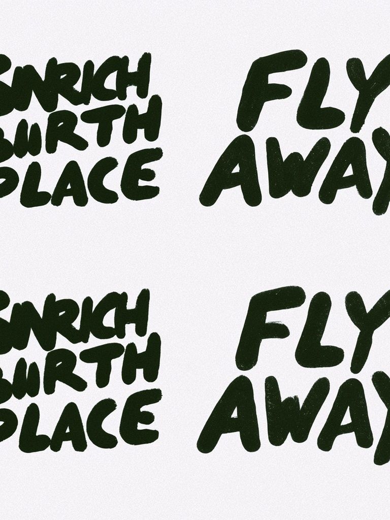 Snrich Birth Place Fly Away Typography Poster. poster — typography art