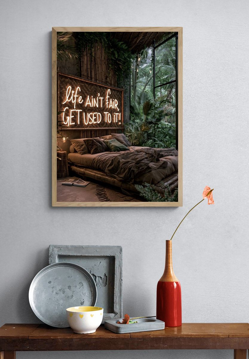 Jungle Bedroom Quote Typography Poster. — room view 3