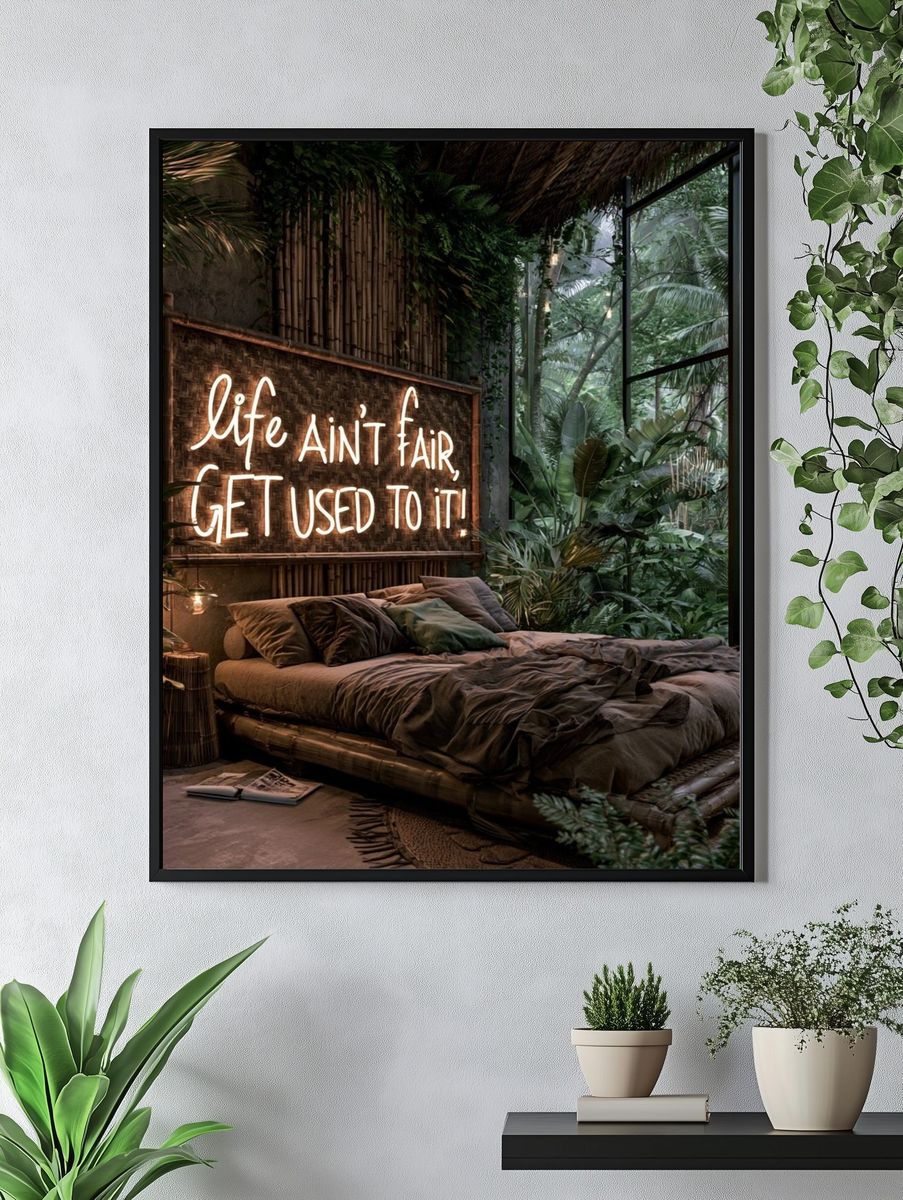 Jungle Bedroom Quote Typography Poster. — room view 4