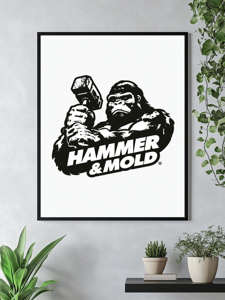Hammer & Mold Gorilla Typography Poster. — room view 4
