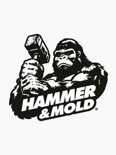 Hammer & Mold Gorilla Typography Poster. poster