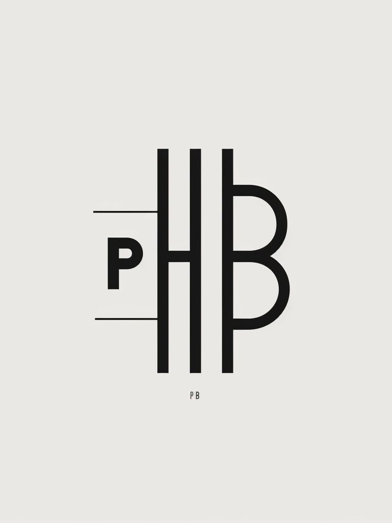 PB Monogram Minimalist Poster. poster — typography art