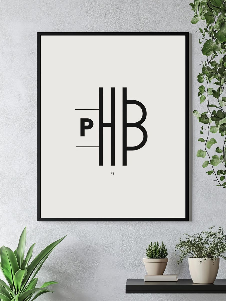 PB Monogram Minimalist Poster. — room view 4