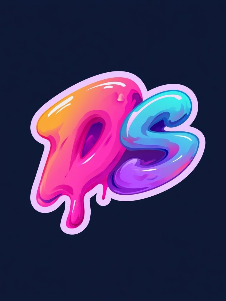 Neon Drip PS Typography Poster. poster — typography art