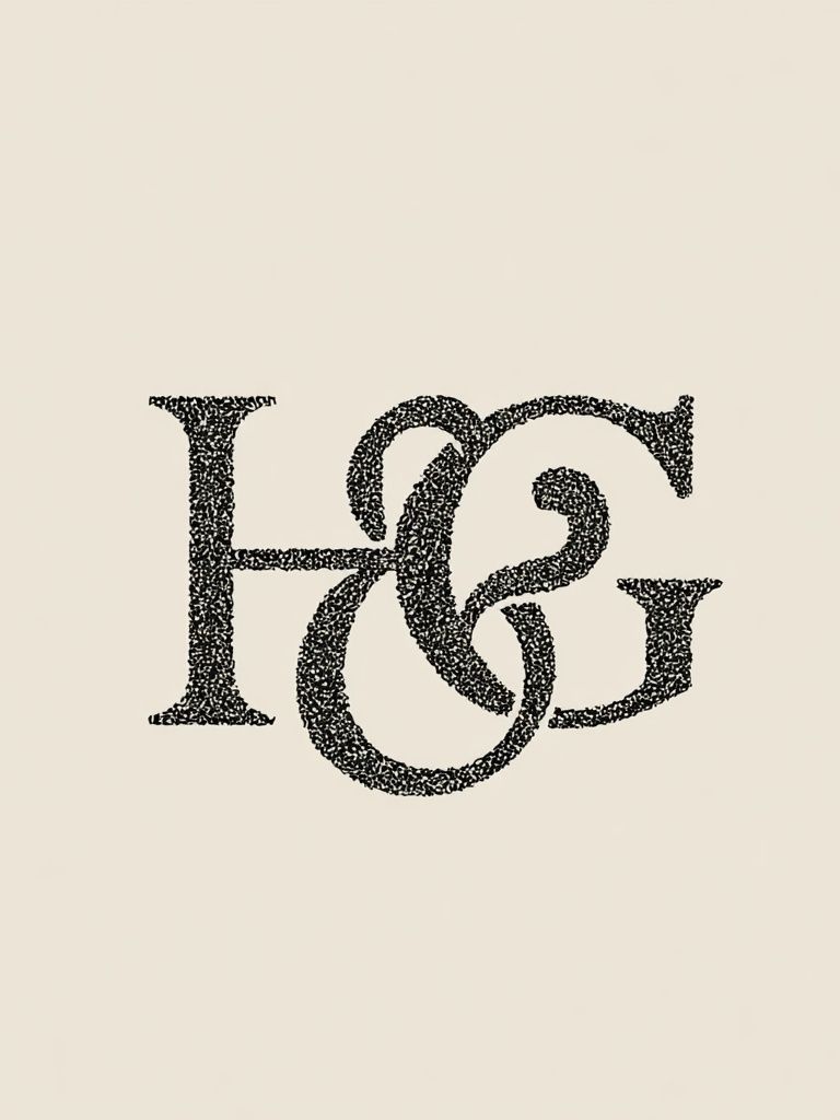 HG Monogram Typography Poster. poster — typography art