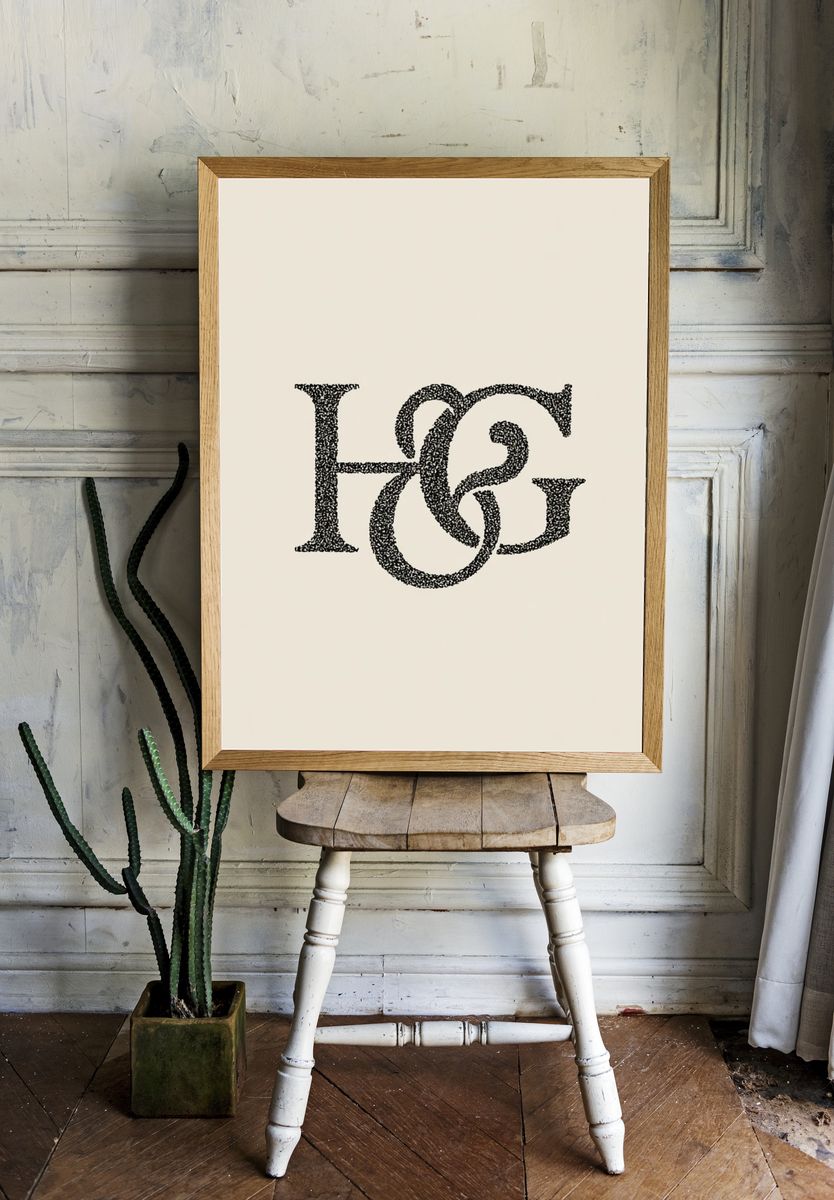 HG Monogram Typography Poster. — room view 1