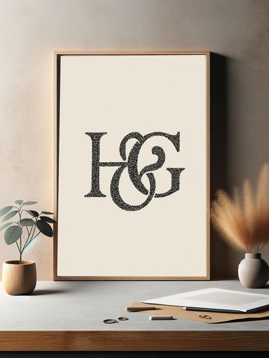HG Monogram Typography Poster. — room view 2