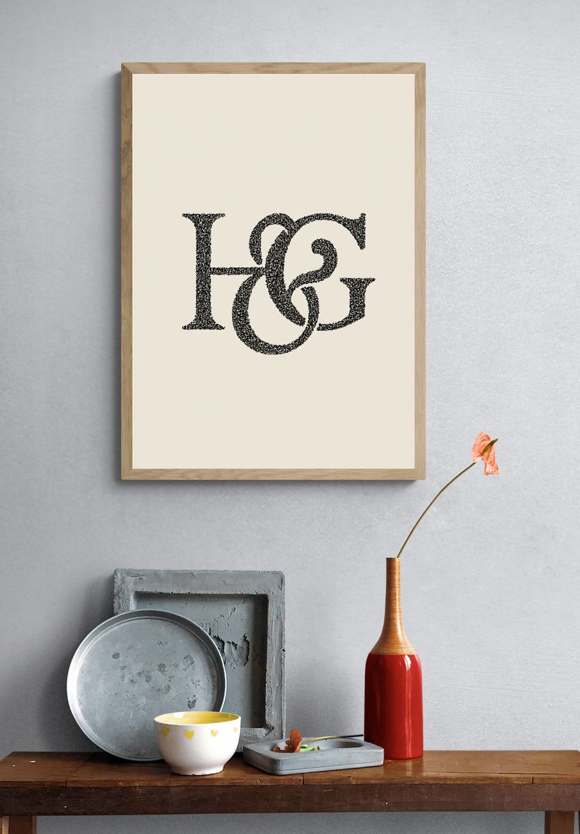 HG Monogram Typography Poster. — room view 3