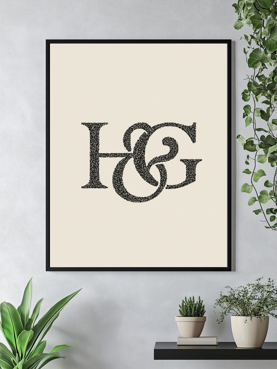 HG Monogram Typography Poster. — room view 4