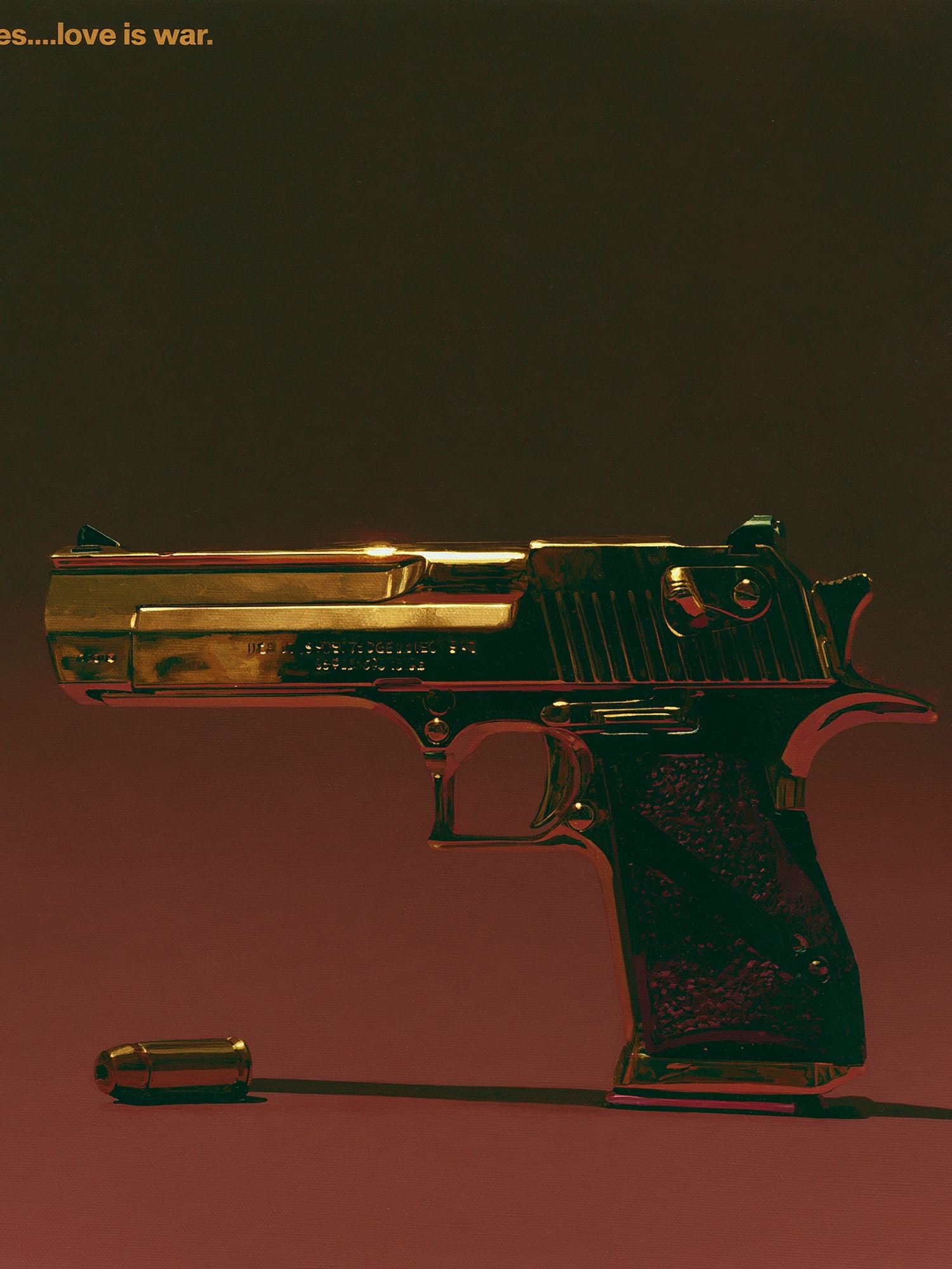 Golden Pistol Typography Poster. poster — typography art