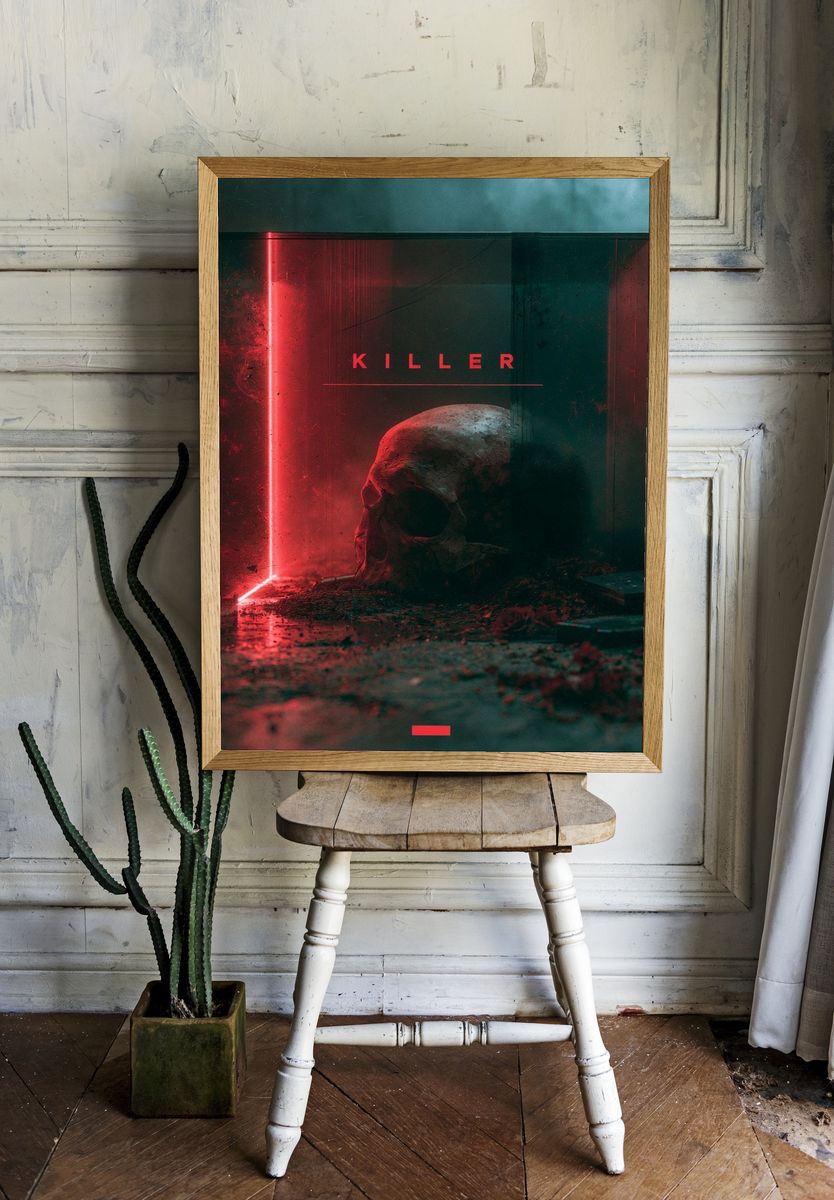 Killer Horror Typography Poster. — room view 1