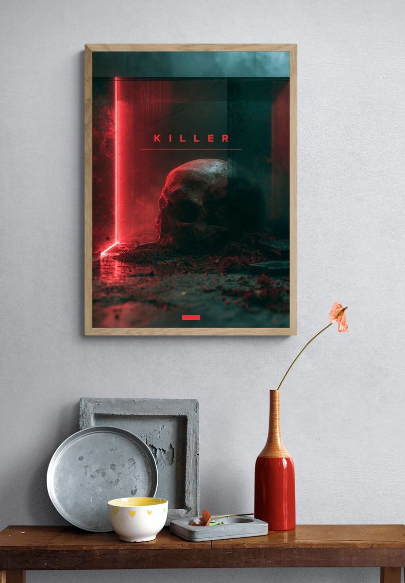 Killer Horror Typography Poster. — room view 3