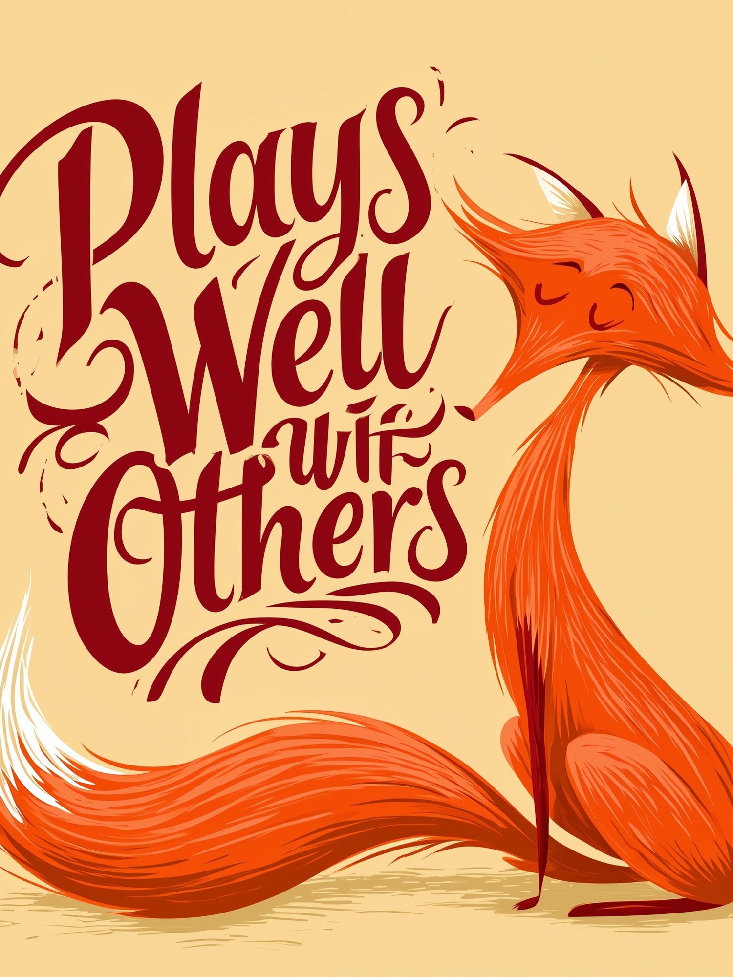 Playful Fox Typography Poster. poster — typography art