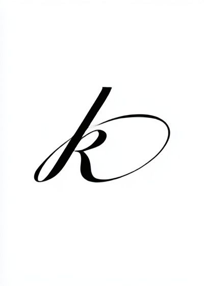 Elegant Script K Typography Poster. poster — typography art