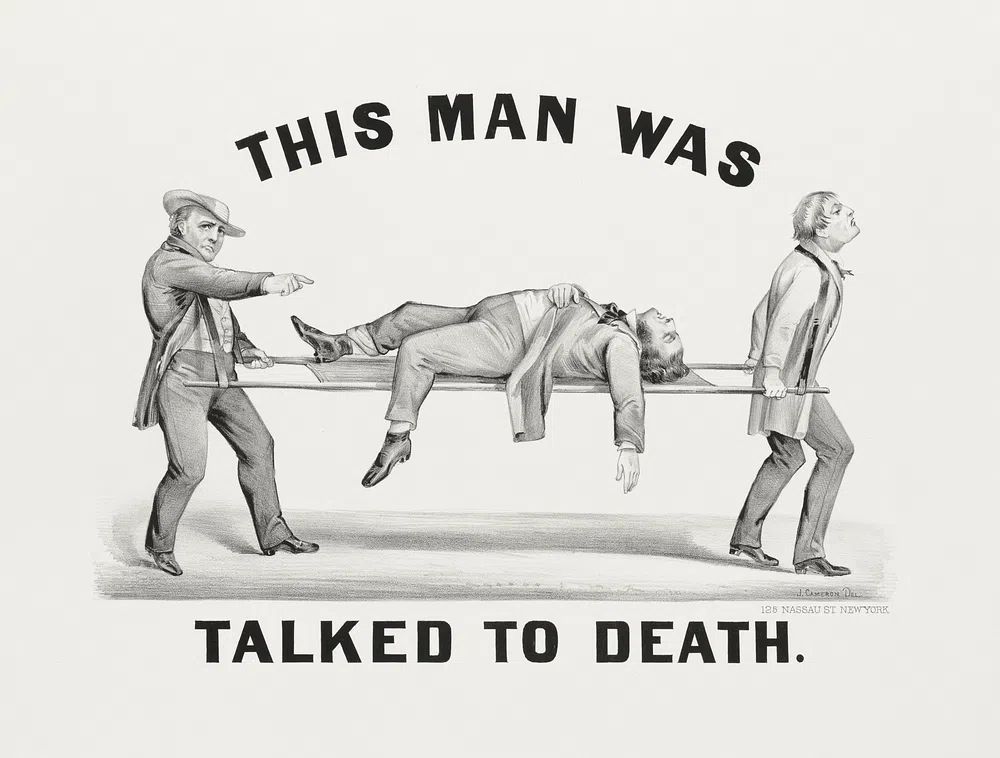 This man was talked death. poster — typography art