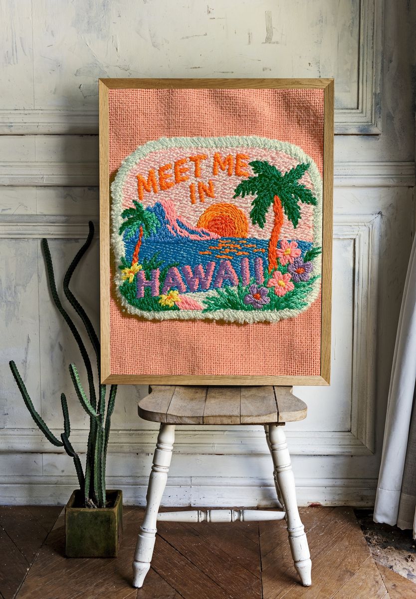 Meet Me in Hawaii Typography Poster. — room view 1