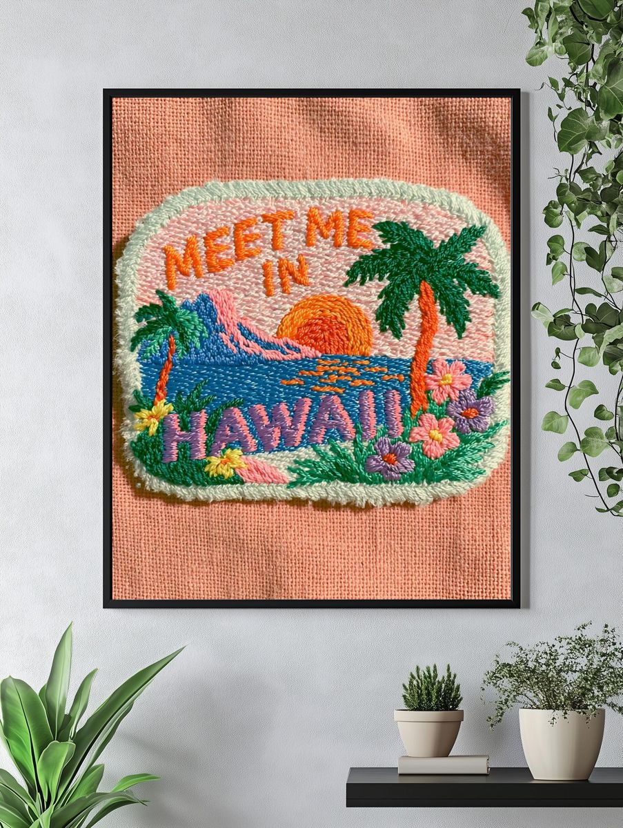 Meet Me in Hawaii Typography Poster. — room view 4